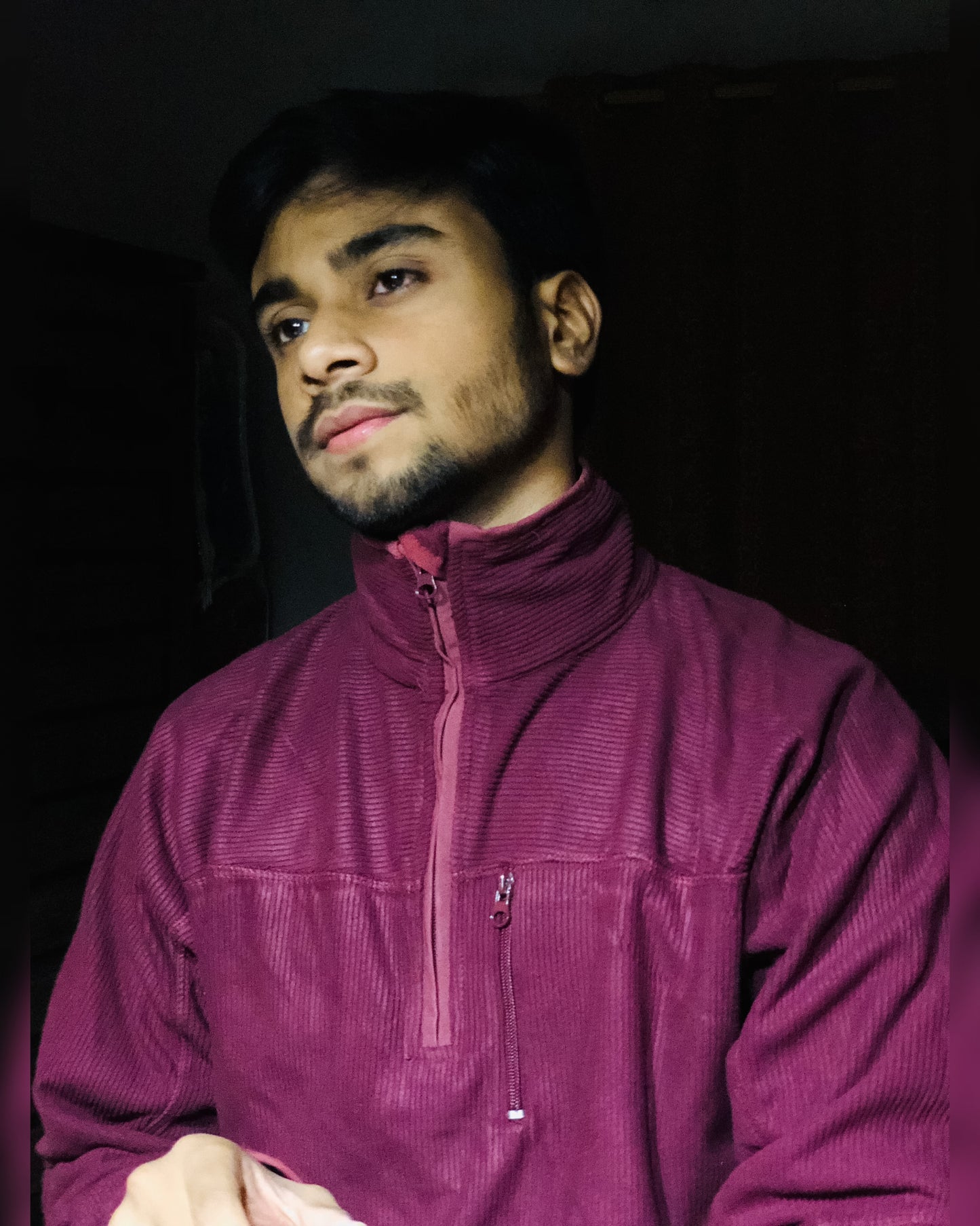 MAROON QUARTER-ZIP JUMPER