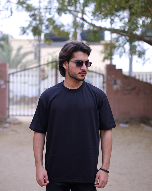 Plain Drop shoulder T-Shirt (Black)