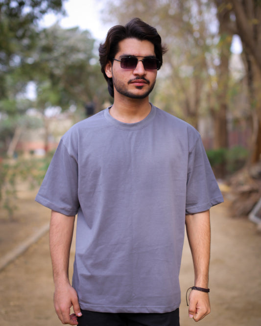 Plain Drop shoulder T-Shirts (Gray)